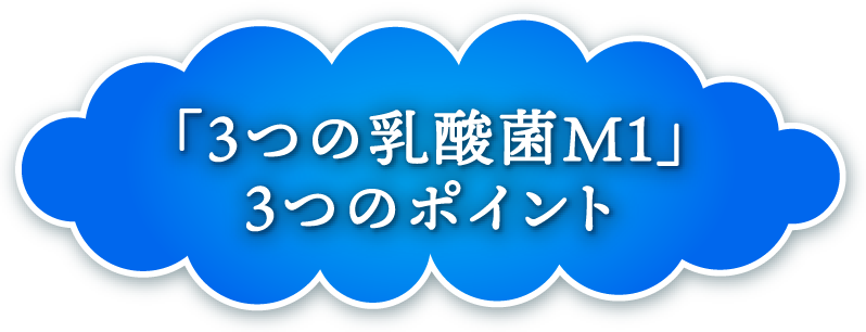 「3つの乳酸菌M1」3つのポイント