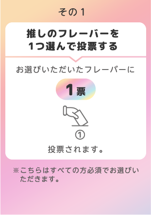 その１ 推しのフレーバーを1つ選んで投票する