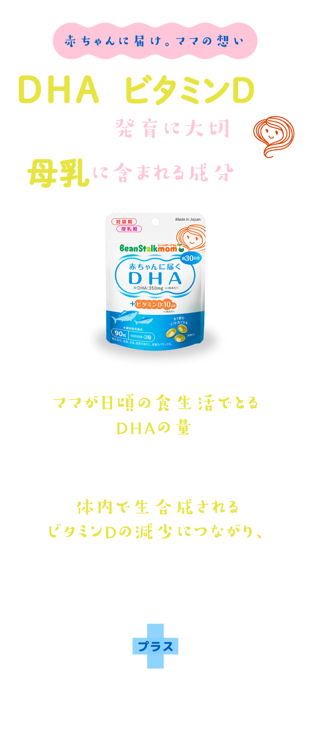 時間指定不可 ビーンスタークマム 母乳にいいもの 赤ちゃんに届くDHA 30日分 90粒